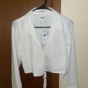 Abercrombie & Fitch Cropped Collared Blouse